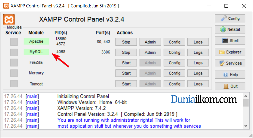 Belajar xampp phpmyadmin