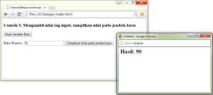Tampilan hasil form pada jendela baru - JavaScript