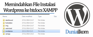 Tutorial Belajar WordPress - Memindahkan File Instalasi WordPress ke htdocs XAMPP