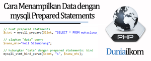 Tutorial PHP MySQL - Cara Menampilkan Data dengan mysqli Prepared Statements