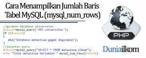 Tutorial PHP MySQL - Cara Menampilkan Jumlah Baris Tabel MySQL (mysql_num_rows)