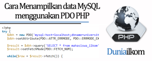 Tutorial PHP MySQL - Cara Menampilkan data MySQL menggunakan PDO PHP