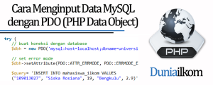 Tutorial PHP MySQL - Cara Menginput Data MySQL dengan PDO (PHP Data Object)