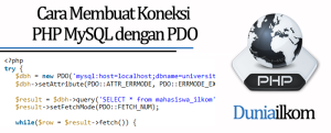 Tutorial PHP MySQL PHP - Cara Membuat Koneksi PHP MySQL dengan PDO