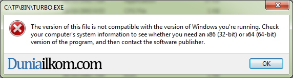 Error Turbo Pascal 7 di sistem Windows 32 dan 64 bit
