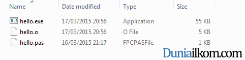 File Hasil Compiler Pascal