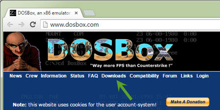 Menu Download Aplikasi DOSBox