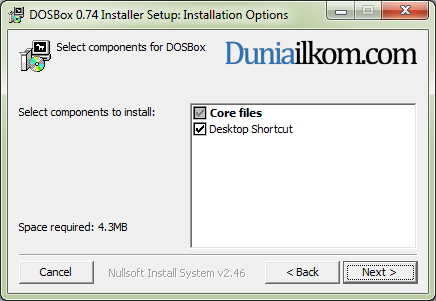 Proses Instalasi DOSBox - Select Component