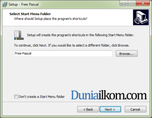 Proses Instalasi Free Pascal - Membuat Shortcut
