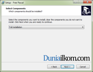 Proses Instalasi Free Pascal - Pilih Jenis Instalasi