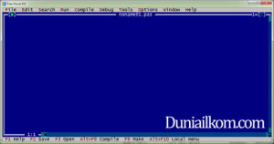 Tampilan Layar Editor Free Pascal