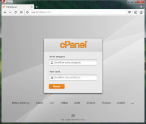 Tampilan Halaman Login cPanel