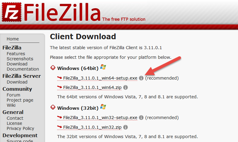 Client 64 bit. FILEZILLA client.