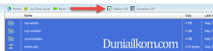 Klik Tombol Select All cPanel
