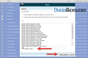 Menu Move dalam File Manager cPanel