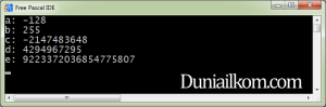 Contoh program tipe data integer pascal 2