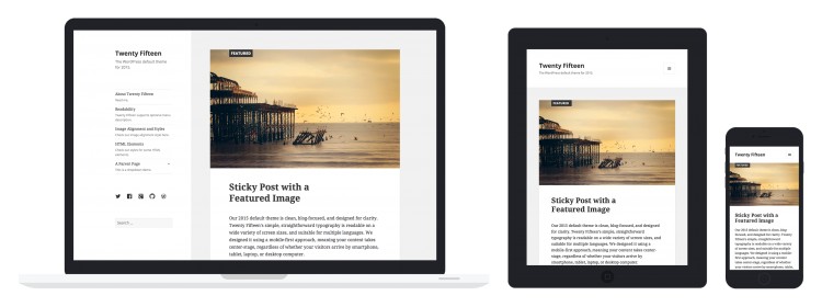 Contoh Tampilan Theme WordPress Twenty Fifteen (Responsive)