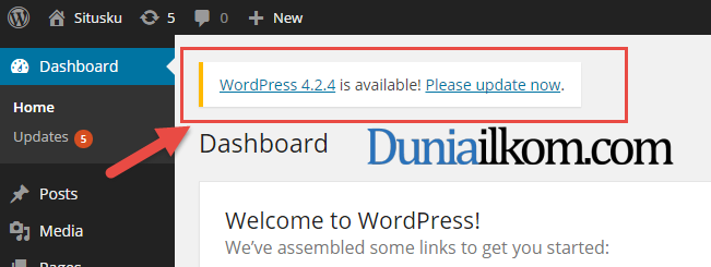 Informasi untuk melakukan update wordpress