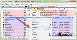 Mematikan aplikasi dari Process Explorer