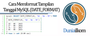 Tutorial Belajar MySQL - Cara Memformat Tampilan Tanggal MySQL (DATE_FORMAT)