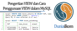 Tutorial Belajar MySQL - Pengertian VIEW dan Cara Penggunaan VIEW dalam MySQL