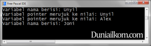Cara penulisan tipe data pointer dalam pascal
