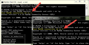 Dua session MySQL pada saat yang bersamaan