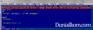 Error pascal karena melebihi jumlah element array