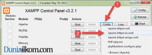 Klik tombol config pada apache untuk membuka httpd-ssl.conf