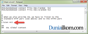 Tukar listen port ssl apache