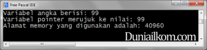 cara menampilkan alamat pointer pascal