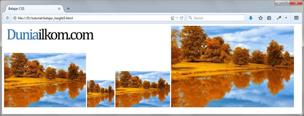 Cara Mengatur lebar dan tinggi gambar dengan CSS