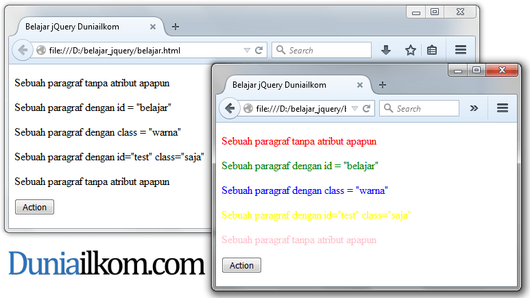 Contoh Pengertian jQuery Selector  Duniailkom