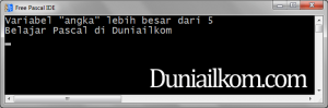 Hasil Contoh Program - Kondisi IF ELSE Pascal