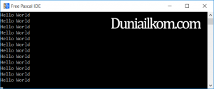 Contoh Program Pascal - Perulangan FOR DO Hello World