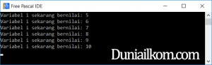 Contoh Program Pascal - Perulangan WHILE DO Variabel counter 2