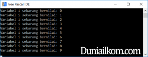 Contoh Program Pascal - Perulangan WHILE DO Variabel counter