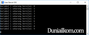 Contoh Program Pascal - Perulangan REPEAT UNTIL Menaik