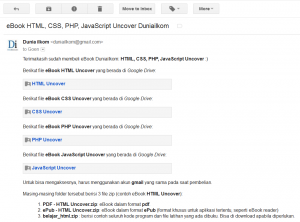 Contoh email untuk eBook Duniailkom