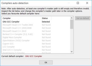 Memilih Compiler default Code Blocks