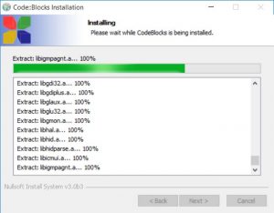 Proses Instalasi Code Blocks Sedang Berlangsung