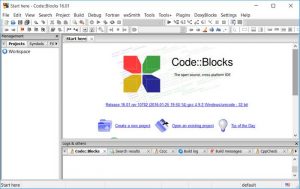 Tampilan IDE Code Blocks