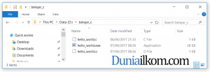 File hasil proses compile bahasa C