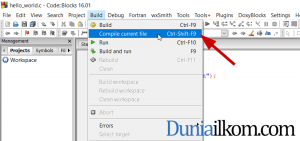 Menu Compile Code Blocks