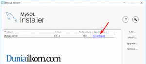 Cara rekonfigurasi MySQL Server