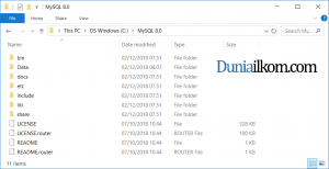 Folder Instalasi MySQL 8.0