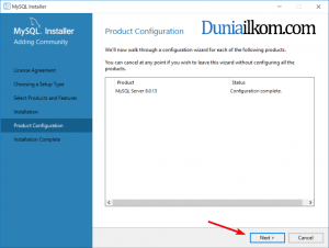 Instalasi MySQL 8.0 Product Configuration