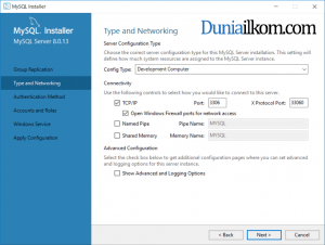 Jendela license type and networking MySQL 8.0