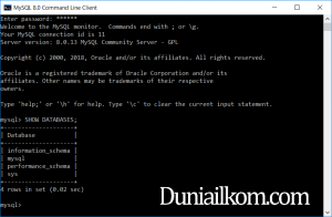 Uji coba menjalankan MySQL 8.0