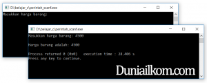 contoh kode program scanf bahasa C